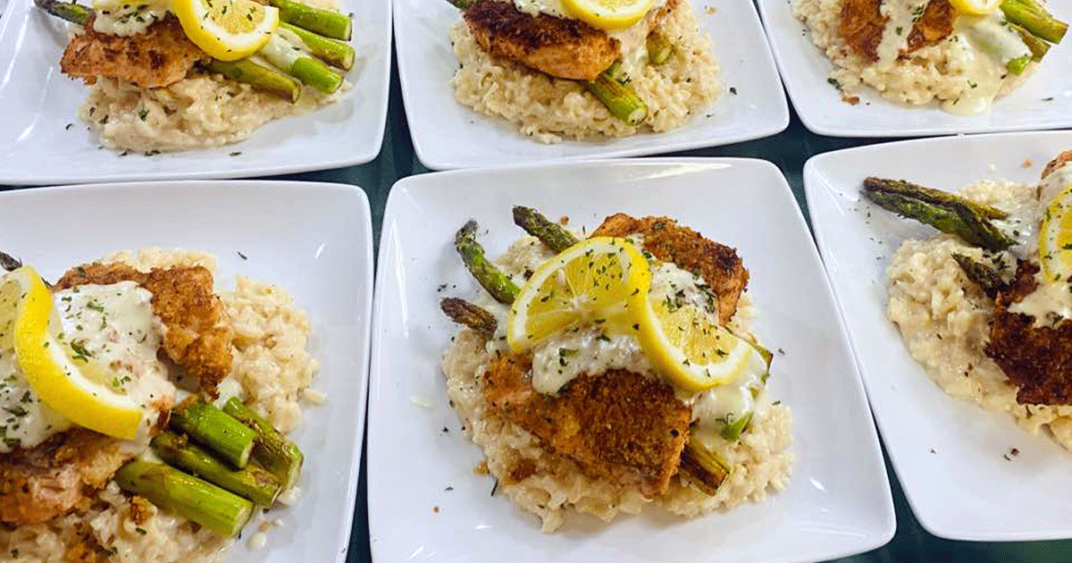 plates of savory food