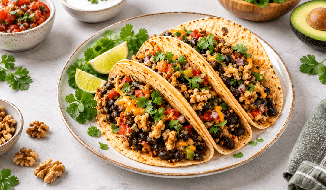 Black Bean and Walnut Tacos