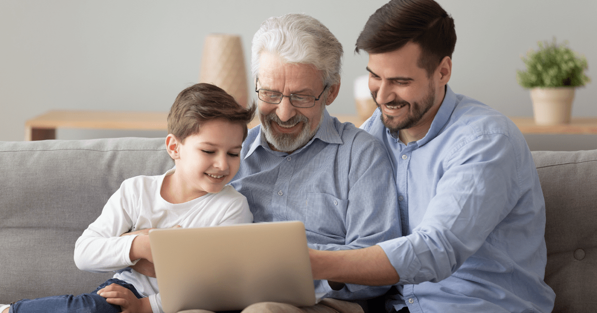 family searching together