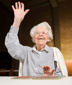 older lady playing bingo